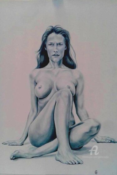 Painting titled "Serie erotiek 3/10…" by Geert Coucke, Original Artwork, Oil