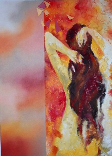 Painting titled "Fire" by Geeta Vadhera, Original Artwork