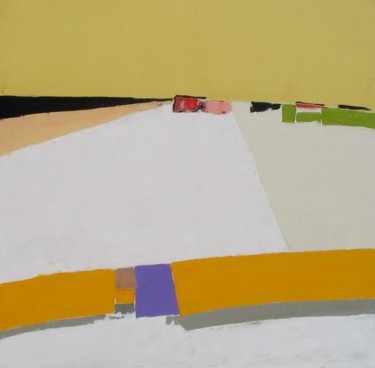 Painting titled "chemin jaune" by Gege Royan, Original Artwork