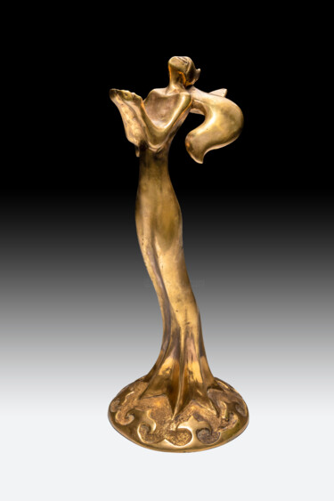 Sculptuur getiteld "Prayer woman" door Geil John, Origineel Kunstwerk, Bronzen