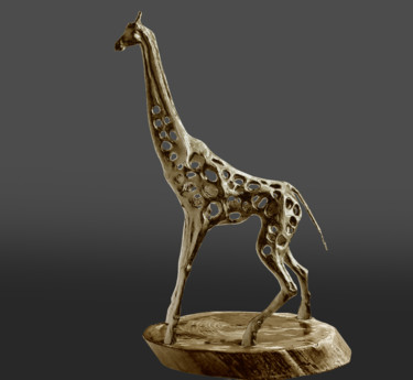 Sculpture titled "Giraffe" by Gela Kobiashvili, Original Artwork, Bronze