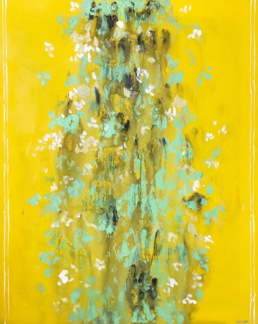 Peinture intitulée "The Flowers in yell…" par Gela Mikava, Œuvre d'art originale, Acrylique