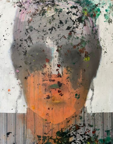 Malarstwo zatytułowany „Abstracted face in…” autorstwa Gela Mikava, Oryginalna praca, Akryl