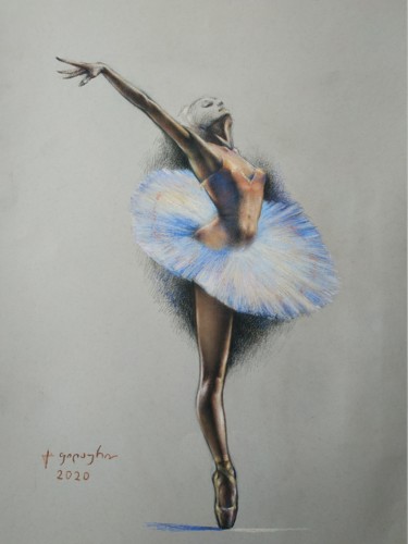 Dibujo titulada "Балерина" por Gela Philauri, Obra de arte original, Pastel