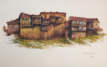 "Старые дома, Метехи" başlıklı Resim Gela Philauri tarafından, Orijinal sanat, Suluboya