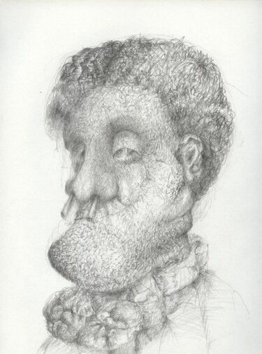 Drawing titled "Retrato de nadie" by Geller Darío Hernández Nieves, Original Artwork, Pencil