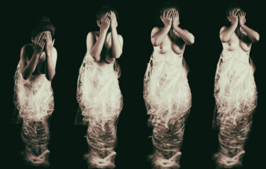 Fotografía titulada "Moments of despair" por Gelu Stanculescu, Obra de arte original, Foto-montaje Montado en Bastidor de ca…