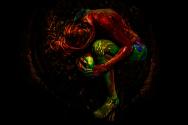 Fotografie mit dem Titel "Nestling in colors" von Gelu Stanculescu, Original-Kunstwerk, Digitale Fotografie Auf Andere starr…