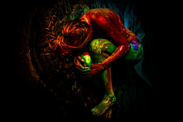 Fotografia zatytułowany „Nestling in colors…” autorstwa Gelu Stanculescu, Oryginalna praca, Manipulowana fotografia