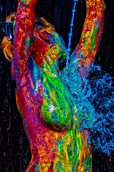 Photography titled "Splashes of blue" by Gelu Stanculescu, Original Artwork, Digital Photography