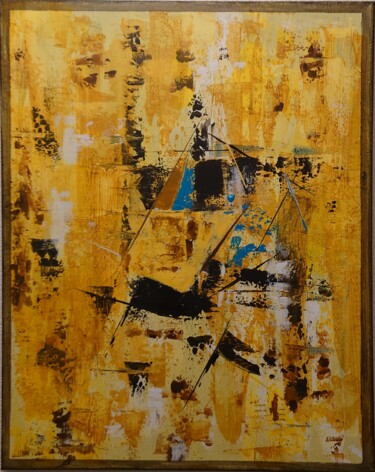 Painting titled "Pause" by Gemel Zouggar, Original Artwork, Acrylic Mounted on Wood Stretcher frame