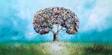 Malerei mit dem Titel "Tree of Life,.," von Gena Genadyj, Original-Kunstwerk, Acryl