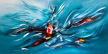 Painting titled "Blue Space" by Gena Genadyj, Original Artwork, Acrylic