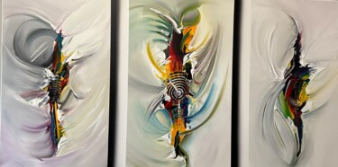 Malerei mit dem Titel "Abstract “ Three in…" von Gena Genadyj, Original-Kunstwerk, Acryl