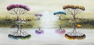 Malerei mit dem Titel "Fantasy Nature." von Gena Genadyj, Original-Kunstwerk, Acryl