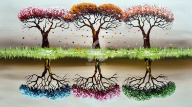 Malerei mit dem Titel "Colorful Seasons." von Gena Genadyj, Original-Kunstwerk, Acryl