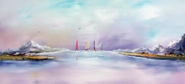 Painting titled "Fantasy Sailing.." by Gena Genadyj, Original Artwork, Acrylic