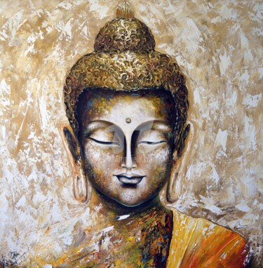 Malerei mit dem Titel "Buddha" von Gena Genadyj, Original-Kunstwerk, Acryl