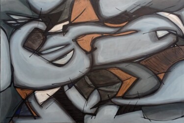 Painting titled "directa" by Genaro Pimentel, Original Artwork, Oil Mounted on Wood Stretcher frame