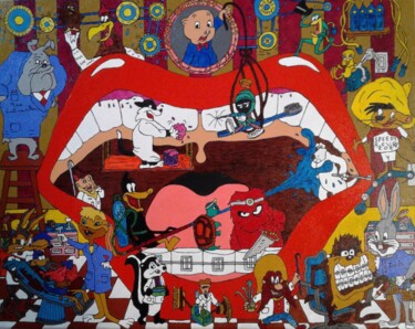Pittura intitolato "Cartoon Characters…" da Genedieve, Opera d'arte originale, Acrilico