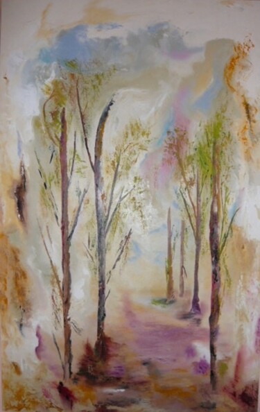 Painting titled "SOLITUDE" by Geneviève Pace, Original Artwork, Oil