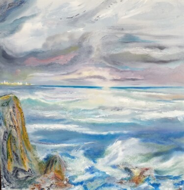 Painting titled "ORAGE" by Geneviève Pace, Original Artwork, Oil
