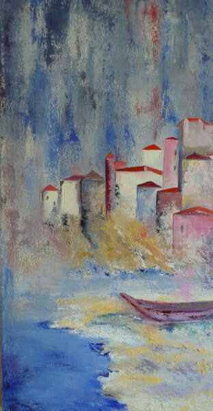 「Village abandonné」というタイトルの絵画 Geneviève Paceによって, オリジナルのアートワーク, オイル