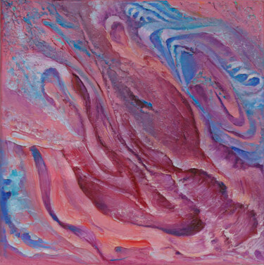 Painting titled "Coral Storm" by Genevieva Milosskaya, Original Artwork, Oil