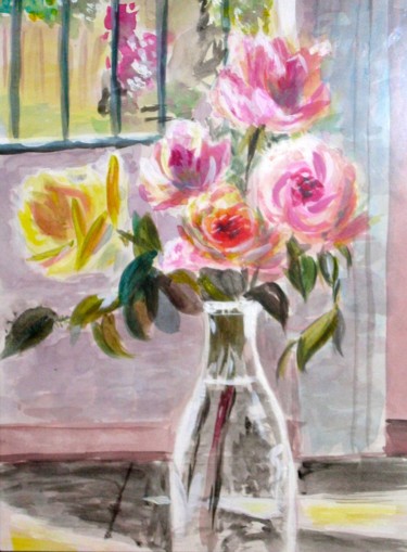 Peinture intitulée "bouquet-2-copie.jpg" par Geneviève Baud Caizergues, Œuvre d'art originale, Gouache
