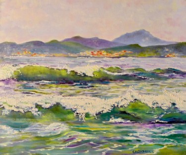 Painting titled "L' Océan d' Arnaud" by Geneviève Baud Caizergues, Original Artwork, Oil