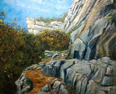 Painting titled "Puech des Mourgues,…" by Geneviève Baud Caizergues, Original Artwork, Oil