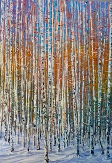 Peinture intitulée "Envie d hiver" par Geneviève Baud Caizergues, Œuvre d'art originale, Huile