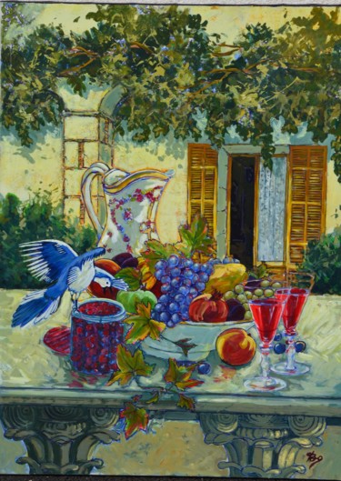 Peinture intitulée "L'oiseau bleu" par Bg, Œuvre d'art originale, Acrylique
