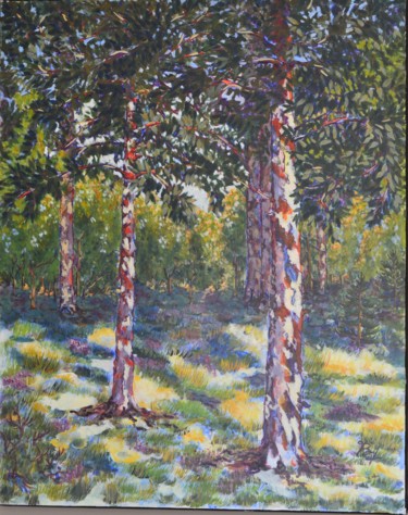 Peinture intitulée "Promenade en forêt" par Bg, Œuvre d'art originale, Acrylique