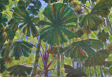 Painting titled "Plantes exotiques" by Bg, Original Artwork, Acrylic