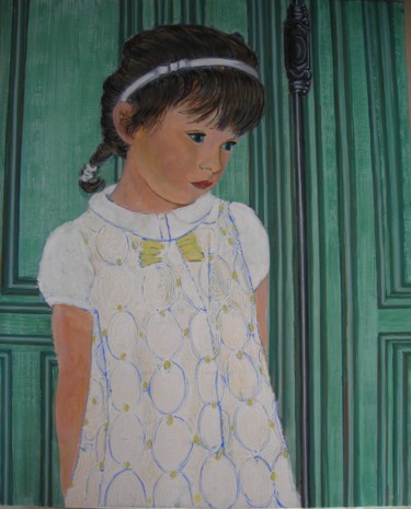 Peinture intitulée "La petite rêveuse" par Bg, Œuvre d'art originale, Acrylique