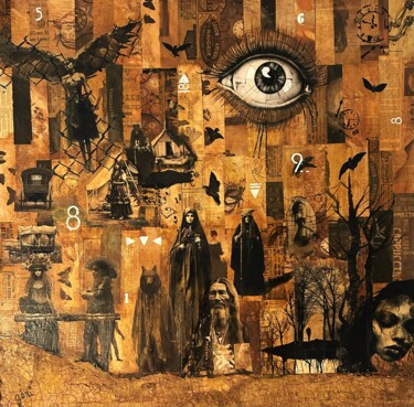 Collages intitulée "Rêves Boohémiens" par Geneviève Desjardins, Œuvre d'art originale, Collages Monté sur Châssis en bois