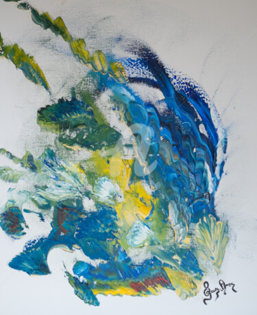 Peinture intitulée "lumiere-aquatique-h…" par Geneviève Fleury-Anne, Œuvre d'art originale, Acrylique