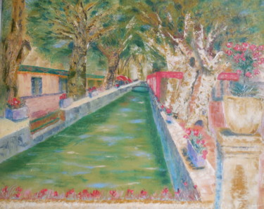 Картина под названием "La petite Venise ga…" - Genevieve Fraysse, Подлинное произведение искусства, Масло