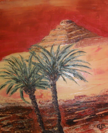 Peinture intitulée "La pyramide de Sank…" par Genevieve Fraysse, Œuvre d'art originale, Huile