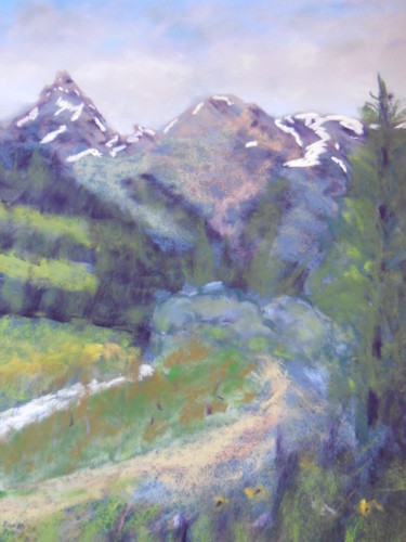 Peinture intitulée "Vallée de Champoléo…" par Genevieve Fraysse, Œuvre d'art originale, Pastel