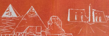 印花与版画 标题为“Egypte mystérieuse…” 由Genevieve Fraysse, 原创艺术品, Linocuts