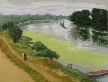 Malerei mit dem Titel "Copie d'après Marqu…" von Genevieve Fraysse, Original-Kunstwerk, Öl