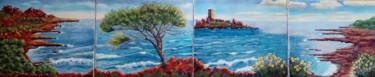 Painting titled "Composition panoram…" by Genevieve Fraysse, Original Artwork, Pastel