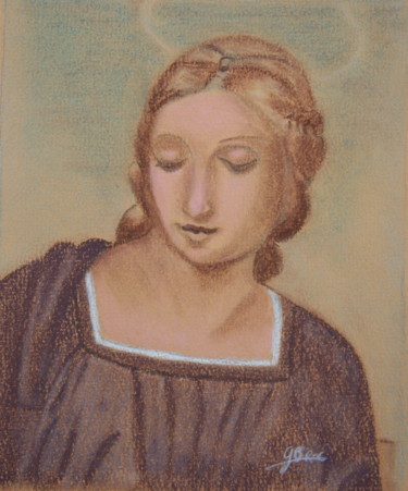 Schilderij getiteld "Ma 1ère copie paste…" door Genevieve Fraysse, Origineel Kunstwerk, Pastel