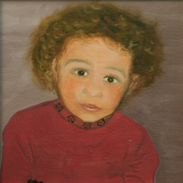 Malerei mit dem Titel "L'enfance" von Genevieve Fraysse, Original-Kunstwerk, Öl