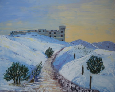 Peinture intitulée "Le Mont Aigoual Gard" par Genevieve Fraysse, Œuvre d'art originale, Huile