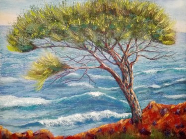 Painting titled "l'Esterel 2/4" by Genevieve Fraysse, Original Artwork, Pastel