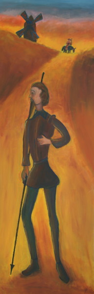 Peinture intitulée "Don Quichotte" par Genevieve Fraysse, Œuvre d'art originale, Acrylique