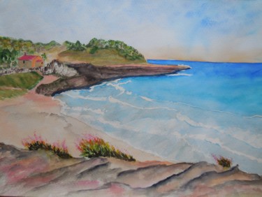 Chapelle sur la Côte d'Azur Painting titled "Chapelle sur la Côt…" by Genevieve Fraysse, Original Art, Watercolor